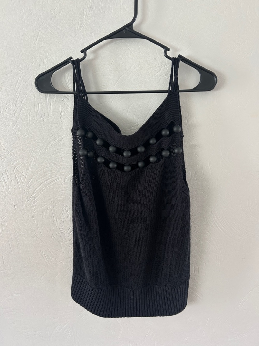 Point Sur J Crew Beaded Black Tank Top